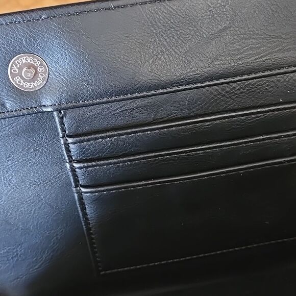 Steve Madden Black Crossbody wallet Bag with Elegant Chain Strap womens zip lady - Picture 7 of 16